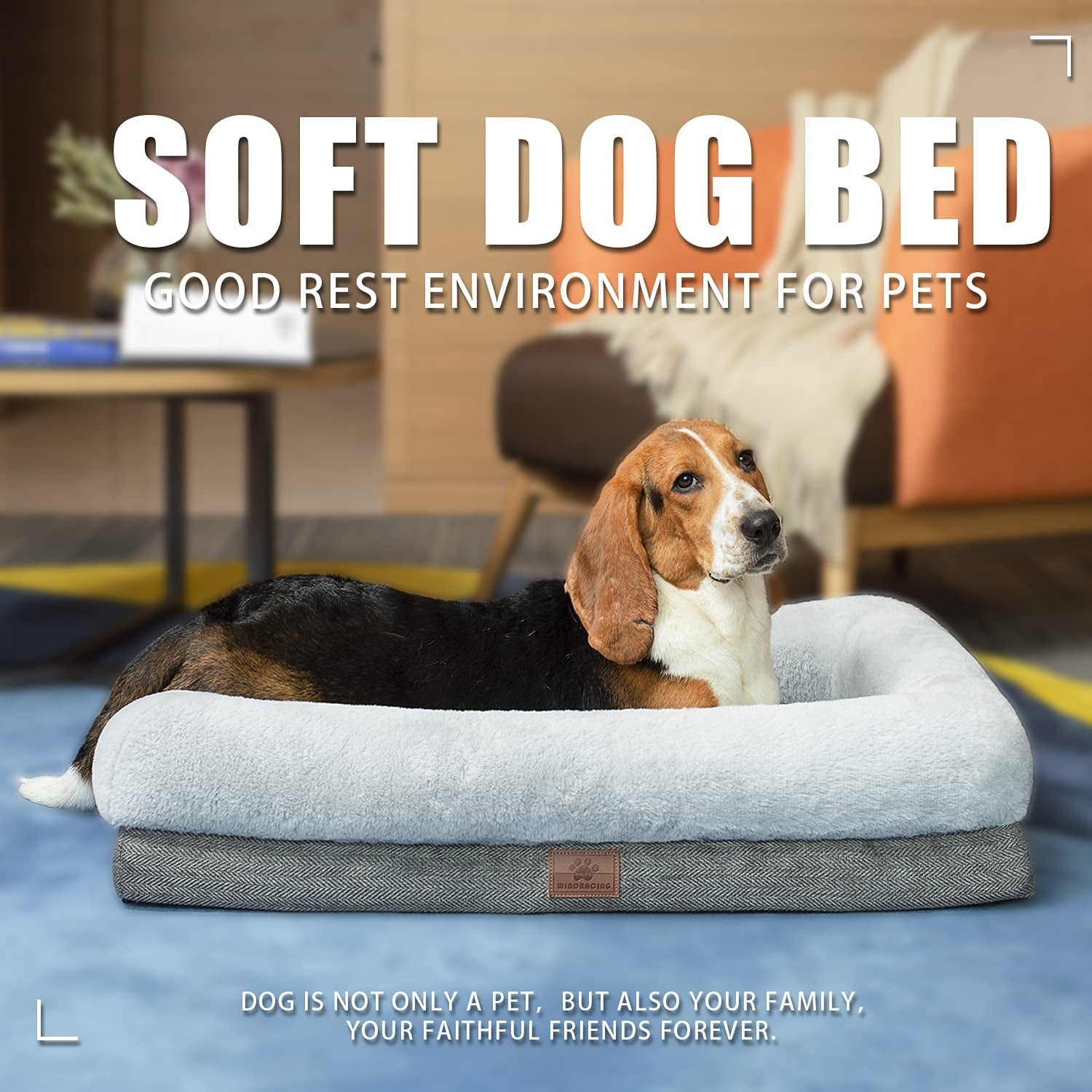 Orthopedic Dog Bed for Large Dogs and Medium Dogs, Dog Sofa Bed with Waterproof Liner Pad and Removable Washable Cover, Dog Mat for Crates and Couch，Puppy Bed, Pet Bed