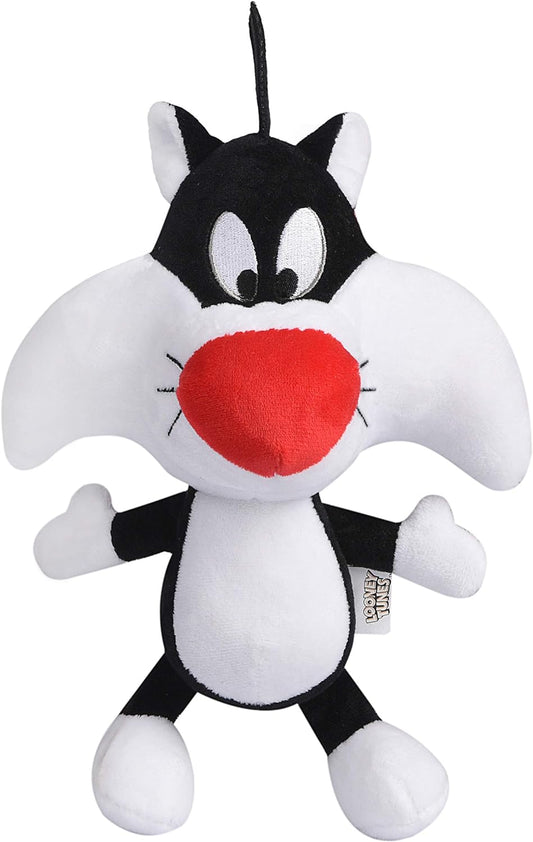 Warner Brothers  Sylvester the Cat Big Head Plush Dog Toy, Stuffed Animal for Dogs, Multiple Sizes - Sylvester Dog Toy- Cute Squeak Toy for Dogs in White, Black, and Red